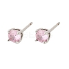 Flat Round Brass Pave Cubic Zirconia Stud Earrings for Women EJEW-G428-29C-03-4