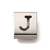 Letter Style 304 Stainless Steel Square Slide Charms STAS-L132-11J-1