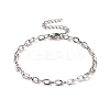 304 Stainless Steel Cable Chain Bracelet for Men Women BJEW-E031-05C-P-1
