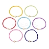 7Pcs Glass Seed Bead Stretch Bracelets with Brass Cross & Imitation Pearl BJEW-MZ00299-2