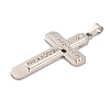 304 Stainless Steel Rhinestone Big Pendants STAS-Z080-14P-2
