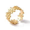 Ion Plating(IP) 304 Stainless Steel Ring Flower Wrap Open Cuff Ring for Women X-RJEW-C045-17G-1