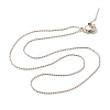 1mm Rack Plating Brass Ball Chain Adjustable Slider Necklaces for Women Men MAK-L044-51P-1