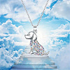 Alloy Colorful Rhinestone Cute Dog Pendant Necklaces FS-WG0BEF0-01-2