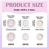 105Pcs 3 Styles Natural 4-Hole Freshwater Shell Buttons BUTT-TA0001-26-4