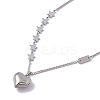Non-Tarnish 304 Stainless Steel Heart & Star Pendant Necklace for Women NJEW-F298-12P-1