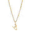 1pc 304 Stainless Steel Letter Pendant Necklaces NJEW-LP0001-39V-G-1