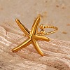 304 Stainless Steel Adjustable Open Cuff Rings for Women LS-RJEW-K303-01G-1