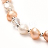 Natural Pearl Beaded Necklace for Girl Women NJEW-JN03669-01-4
