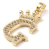 Rack Plating Brass Micro Pave Cubic Zirconia Pendants KK-D535-01G-RS-2