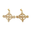 Rack Plating Brass Pave Cubic Zirconia Pendants KK-O142-51G-2