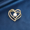 Heart Alloy Rhinestone Brooches for Women PW-WGCAEA0-01-1