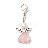 7Pcs Heart Angel Acrylic & Glass Pearl Pendant Decorations HJEW-JM03729-01-3