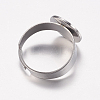 Tarnish Resistant Adjustable 304 Stainless Steel Finger Rings Components X-STAS-F149-20P-3