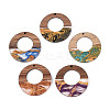 Opaque Resin & Walnut Wood Pendants RESI-T060-51M-1