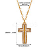 304 Stainless Steel Crystal Rhinestone Pendant Necklaces WG7CB52-02-1