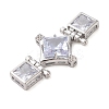 Brass Micro Pave Clear Cubic Zirconia Multi-Strand Links KK-S388-33P-2