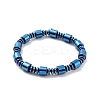 Synthetic Hematite & Brass Column Beaded Necklace Bracelet with Magnetic Clasps SJEW-G079-01-4