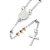 Non-Tarnish 202 Stainless Steel Rosary Bead Necklaces LS-NJEW-D060-01D-GP-2