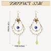 Natural Quartz Crystal Chips Beaded Big Teardrop Dangle Earrings EJEW-SW00016-01-2