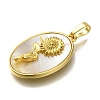 Brass Pave Shell Birth Flower Pendants FIND-I040-04L-2