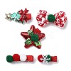 Christmas Theme Cloth Felt Fabric Alligator Hair Clip OHAR-R100-01E-3