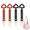 4Pcs 2 Colors Heart PU Leather Hat Clip AJEW-AR0004-87-1