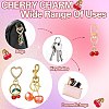 Cherry Alloy & Glass Pendant Decoration HJEW-SW00115-01-10
