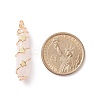 Natural Rose Quartz Pointed Pendants PALLOY-JF01703-02-2