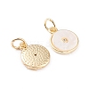 Brass Micro Pave Cubic Zirconia Charms KK-F814-08G-2