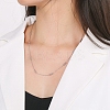 Non-Tarnish 304 Stainless Steel Round Beaded Link Chain Necklaces for Women LS-NJEW-D058-02P-4
