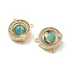 Rotatable Brass Micro Pave Cubic Zirconia and Resin Charms KK-B129-21G-2