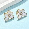 Flower 304 Stainless Steel Pendant Necklaces & Stud Earrings Sets for Women SJEW-B020-02G-3
