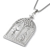 Alloy with Rhinestone Pendant Necklace NJEW-G111-01P-1