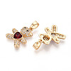 Brass Micro Pave Cubic Zirconia Pendants KK-CJC0015-19G-05-2