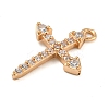 Brass Micro Pave Clear Cubic Zirconia Pendants LS-ZIRC-U003-01G-06-2