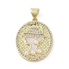 Brass Micro Pave Clear Cubic Zirconia Pendants KK-Q813-11B-G-1