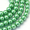 Baking Paint Pearlized Glass Pearl Round Bead Strands HY-Q003-10mm-69-1