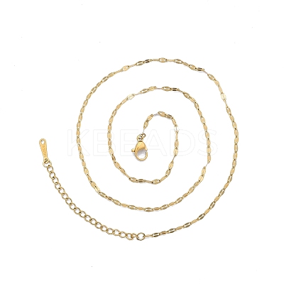 304 Stainless Steel Dapped Chains Necklace for Men Women NJEW-N050-A05-G20-1