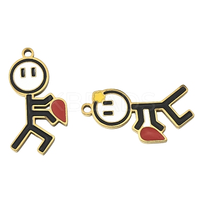 2 Pairs 2 Colors Valentine's Day 304 Stainless Steel Enamel Magnetic Pendants STAS-FS0002-08-1