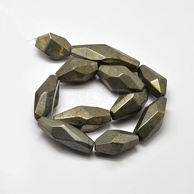 Natural Pyrite Nuggets Beads Strands G-F197-05-1
