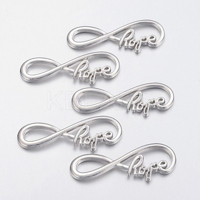 Tibetan Style Alloy Infinity with Hope Links connectors LS-TIBE-S230-P-FF-1