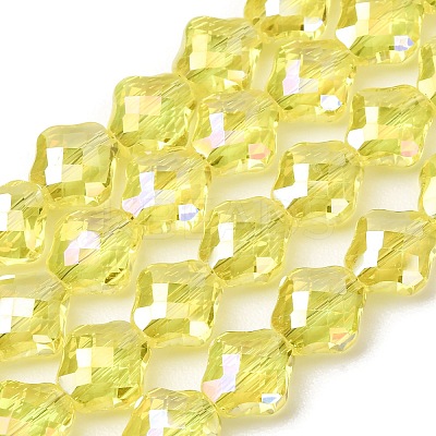 Electroplate Transparent Glass Beads Strands GL-CBA7A17-02A-04-1