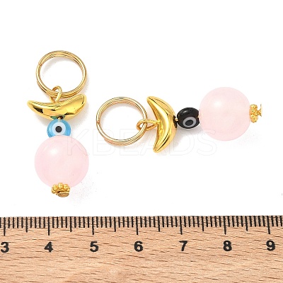 18Pcs 2 Colors Imitation Jade Glass Keychains HJEW-DR00004-1