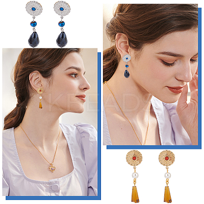 4 Pairs 2 Colors 304 Stainless Steel Stud Earring Findings STAS-UN0038-06-1