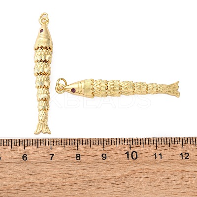Rack Plating Brass Micro Pave Cubic Zirconia Pendants KK-M309-38L-G-1