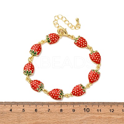 Brass Micro Pave Cubic Zirconia Link Bracelets for Women BJEW-D362-01G-1