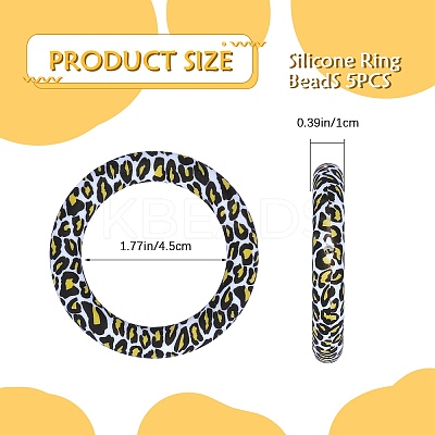 5Pcs Ring Food Grade Eco-Friendly Silicone Beads JX893F-1