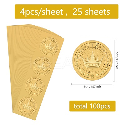 Plastic Self Adhesive Gold Foil Embossed Stickers DIY-WH0575-053-1