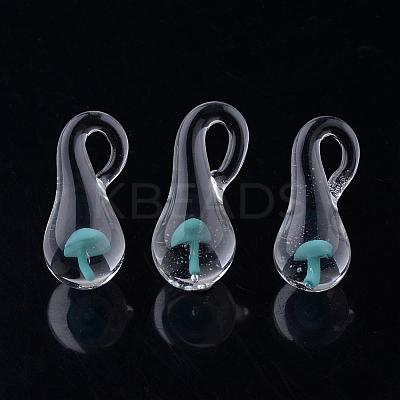 Handmade Lampwork Glass Pendants LAMP-Q028-12B-1